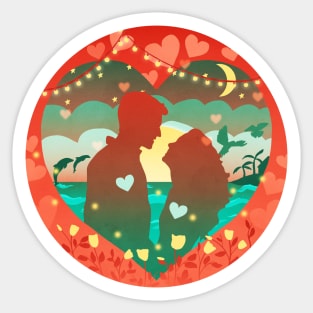 Romantic ccouple, Valentines day love Sticker